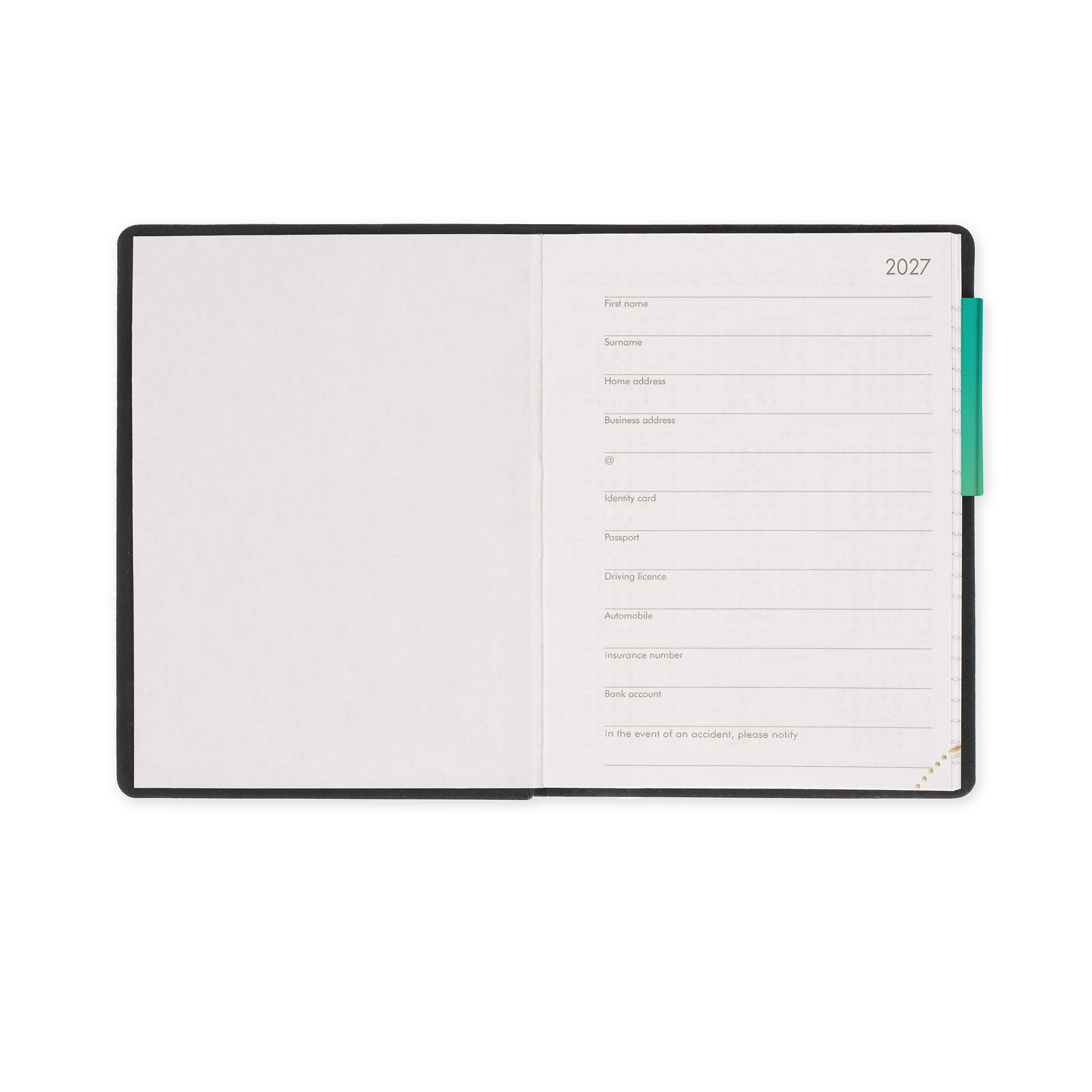 Legami Kalender Terminplaner für 12 Monate Wochenübersicht Mini 2027 Shades of Green