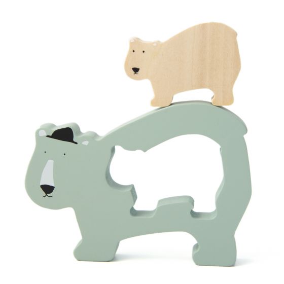 Trixie Holz Baby-Puzzle Mrs. Polar Bear Eisbär mint Trixie Holz Baby-Puzzle Mrs. Polar Bear Eisbär mint