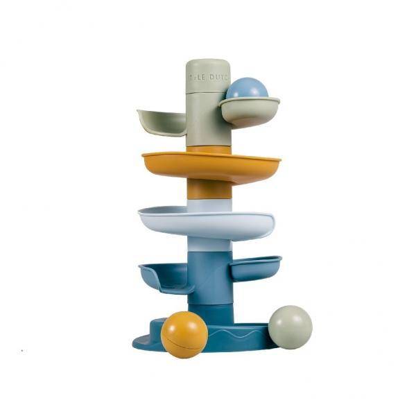 Little Dutch Spiralturm Baby-Murmelbahn blau