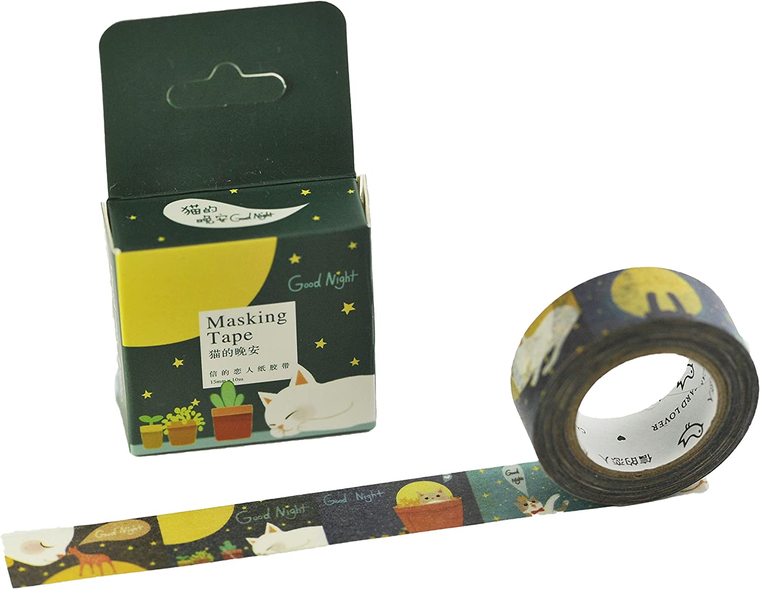 Elfenstall Washi Tape Motiv Klebeband zum Dekorieren Goodnight Katze