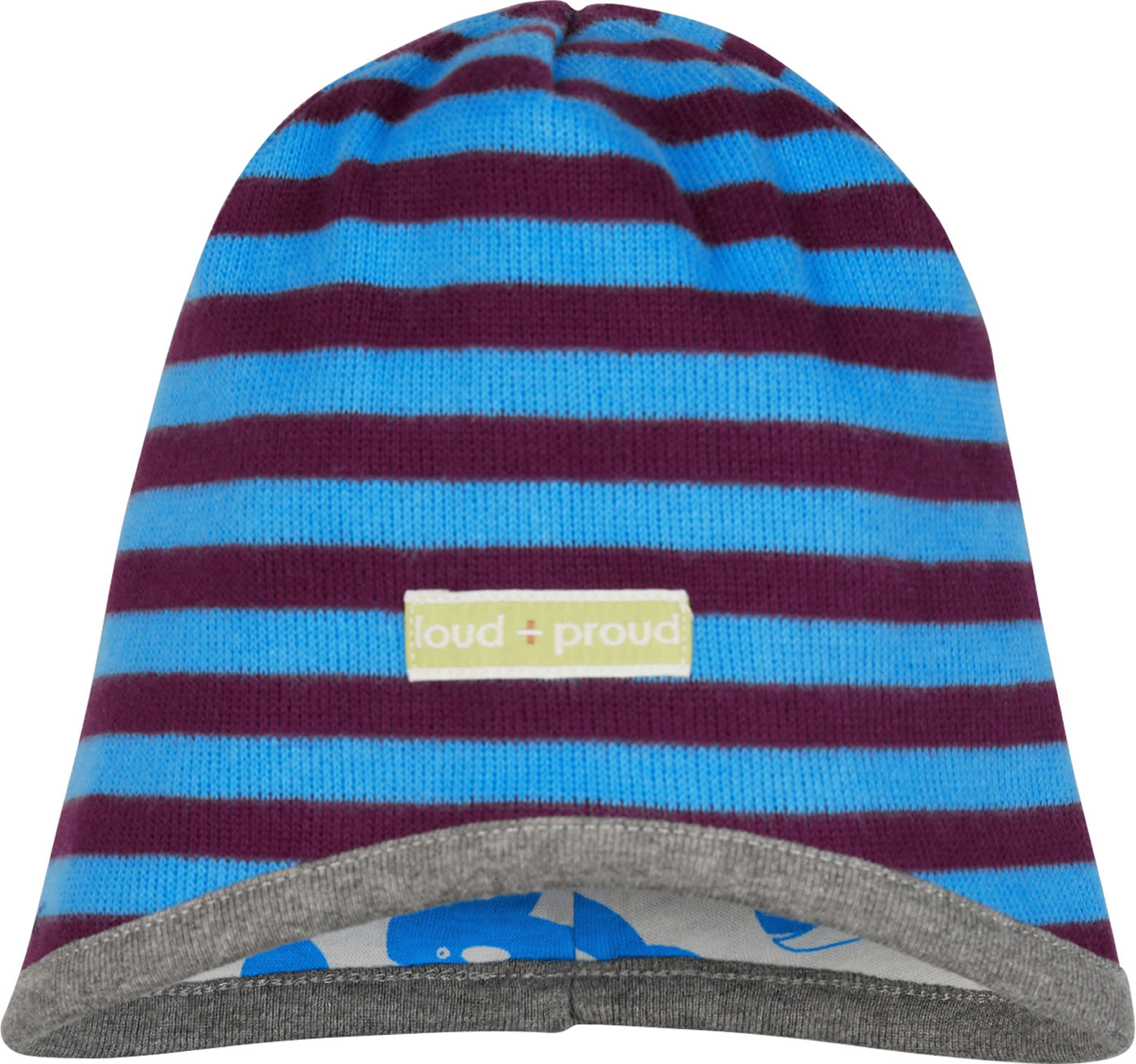 Loud + Proud Wendemütze Kindermütze Wal Plum Aqua 98/104