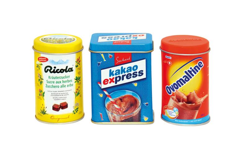 Tanner Kaufladenzubehör Ricola, Ovomaltine und Suchard Dosen 3er Set
