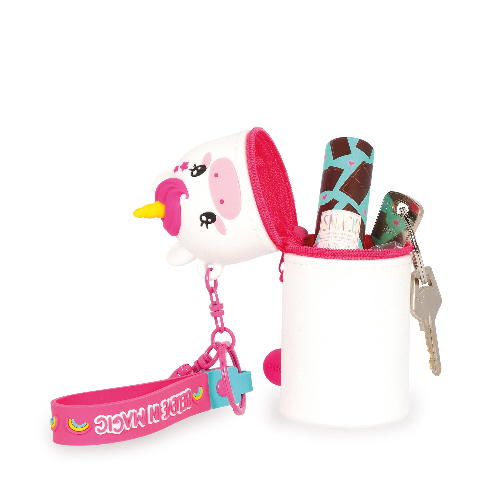 Legami Mini Kawaii Münztasche mit Schlüsselanhänger Unicorn Einhorn