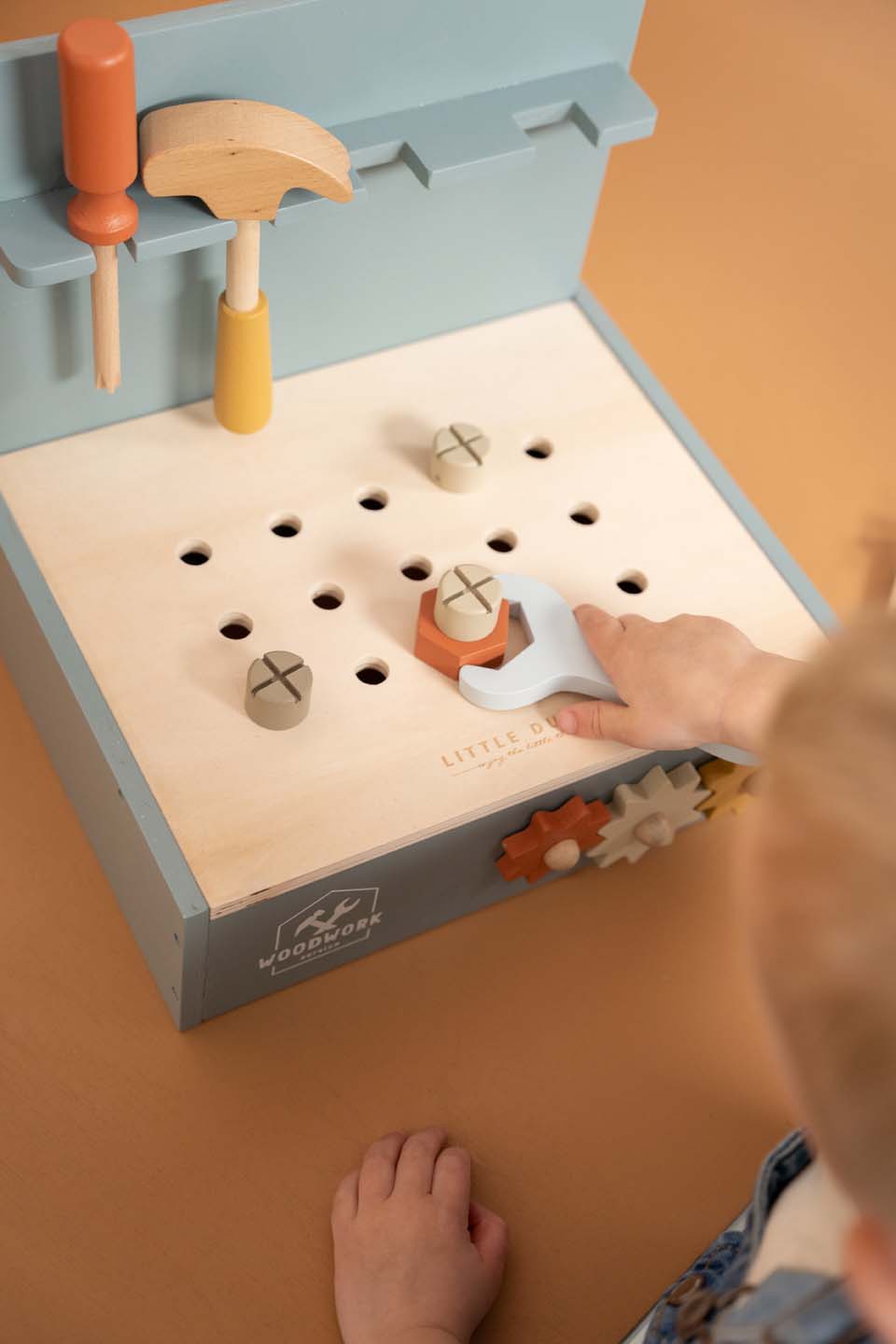 Little Dutch Spiel Mini Werkbank aus Holz blau Little Dutch Spiel Mini Werkbank aus Holz blau