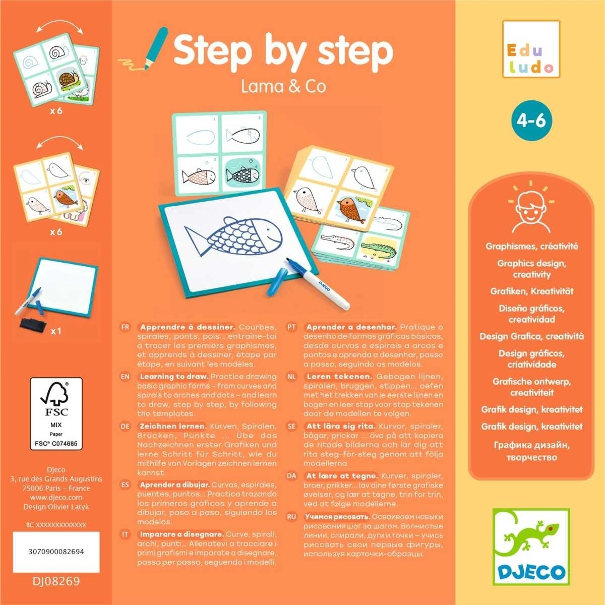 Djeco Lernspiel Step by Step Lama & Co