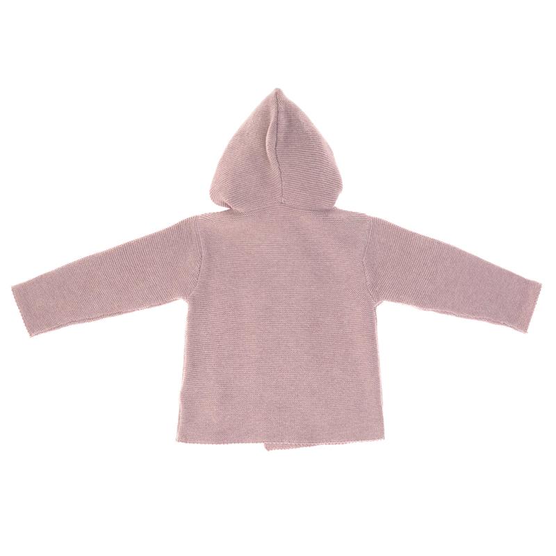 Lässig Baby-Jacke Strickjacke mit Kapuze rosa Größe 74/80