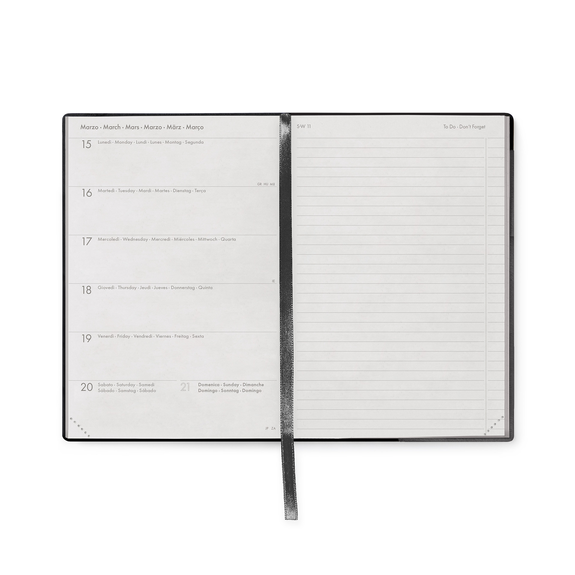 Legami Terminplaner 12 Monate mit Notizbuch M 2027 Black Suit