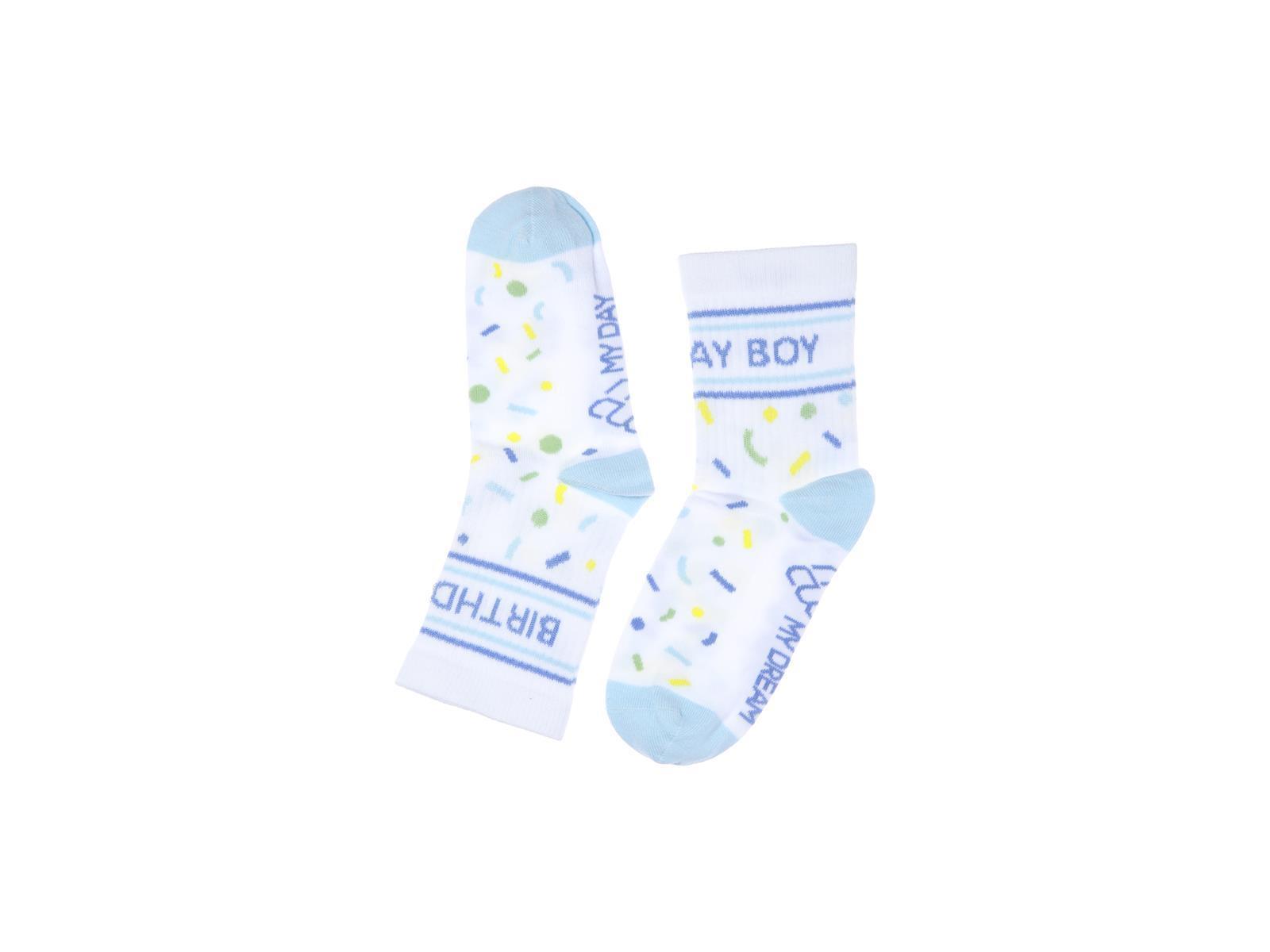 MDMD Kindersocken Geburtstag Birthday Boy Blau 21-26 (3-5 Jahre)