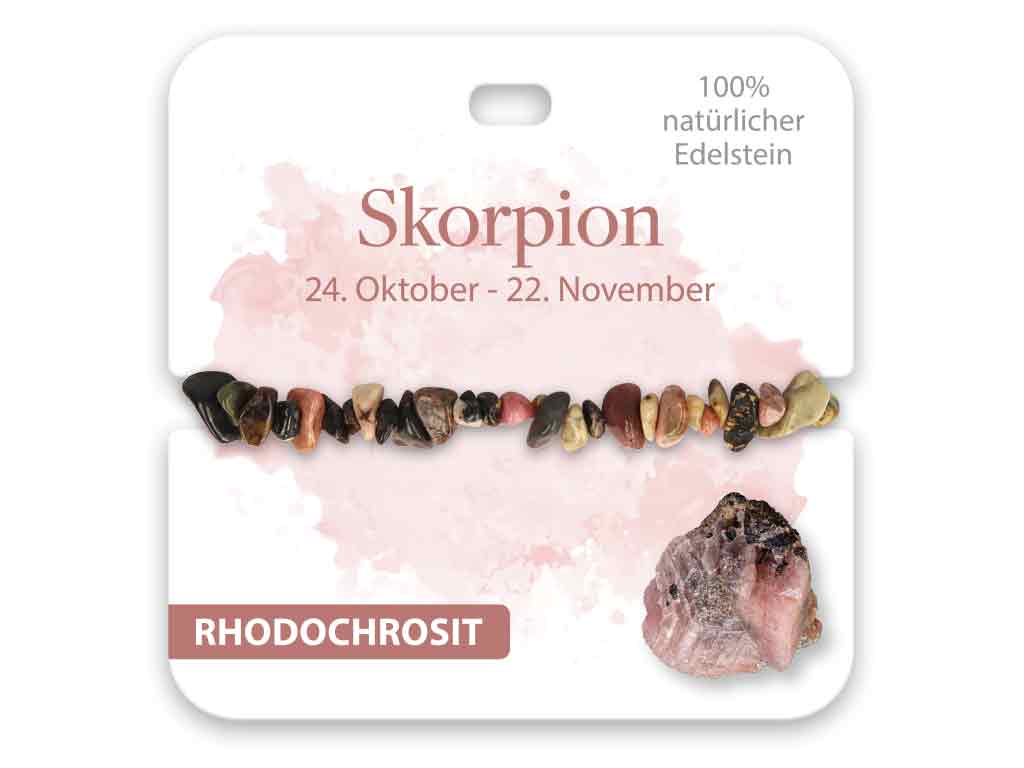 BB Klostermann Edelstein Armband Rhodochrosit Sternzeichen Skorpion