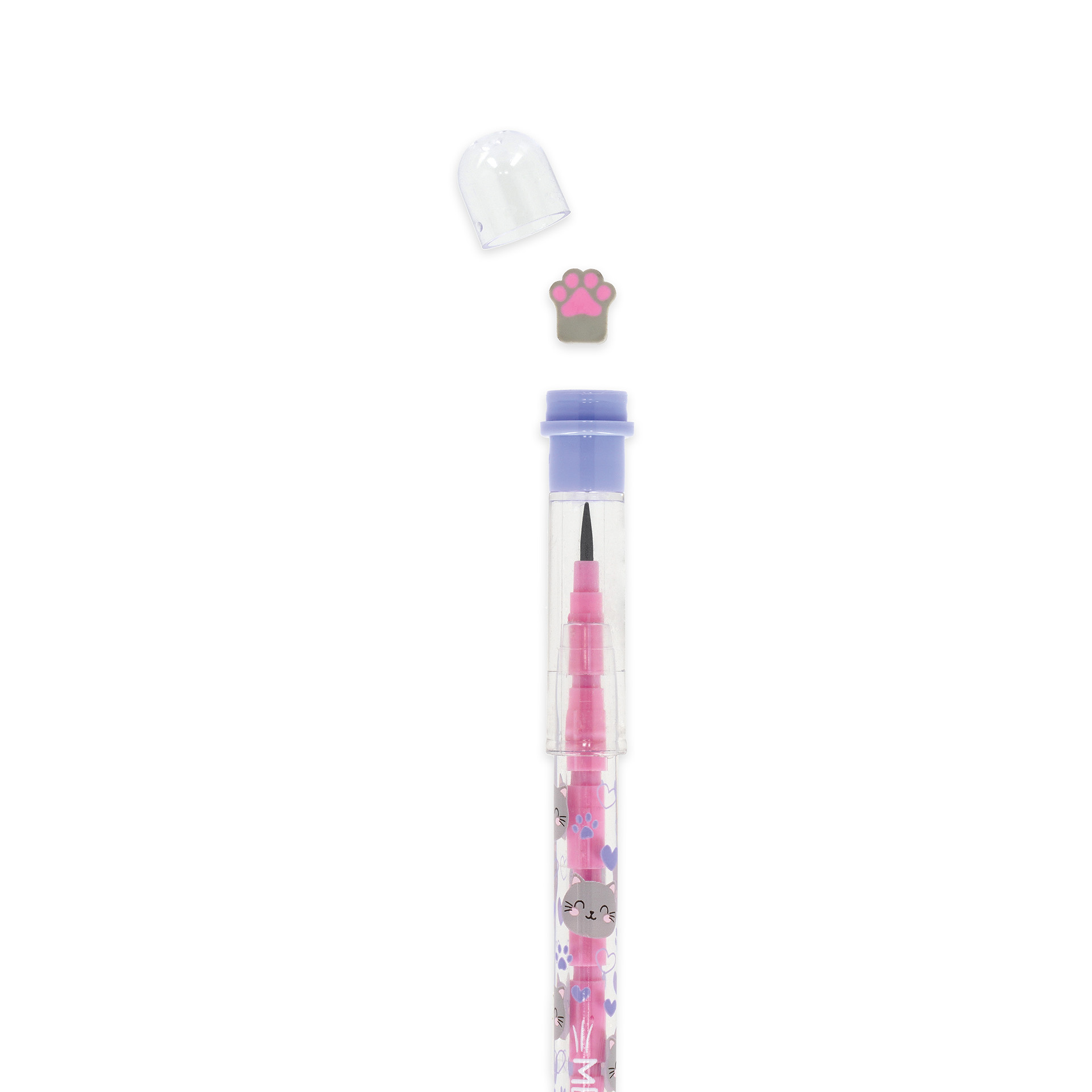 Legami Stapelbarer Bleistift mit Radiergummi Take a Tip Kitty Katze