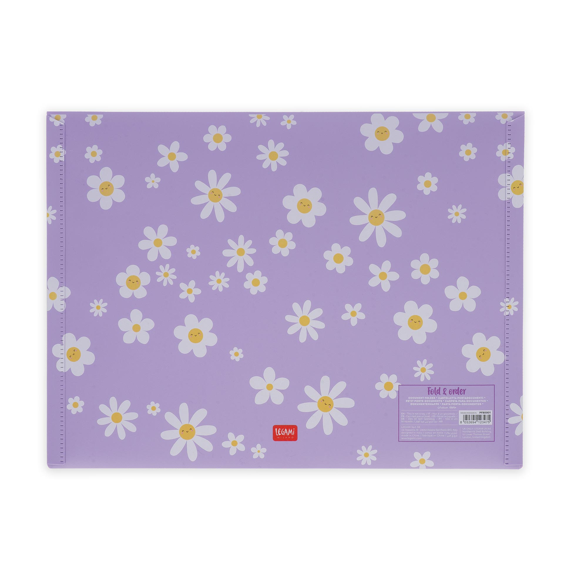 Legami Dokumententasche mit Druckverschluss A4 lila Blumen