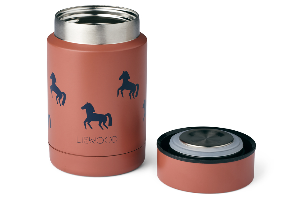 Liewood Edelstahl Isolierbehälter Thermobehälter Nadja Horses Dark Rosetta Pferde 250ml