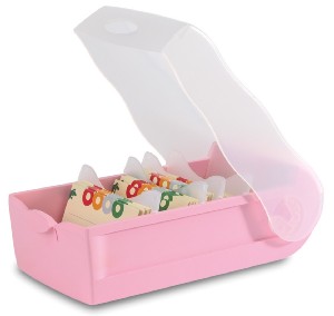 Croco Karteikartenbox für A8 Karteikarten Klar Pastellrosa