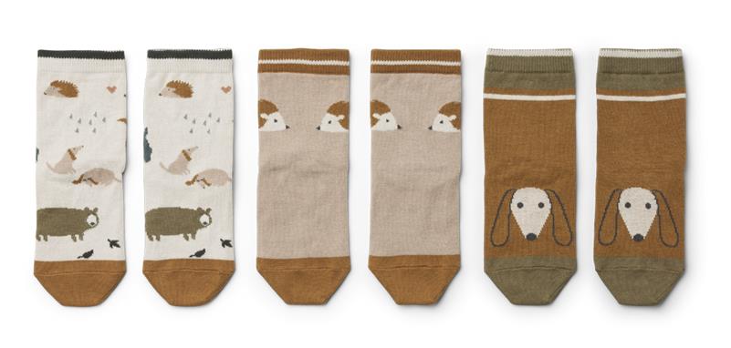 Liewood Kinderstrümpfe Babysocken Friendship sandy mix 3er Set 19/21 (1J)