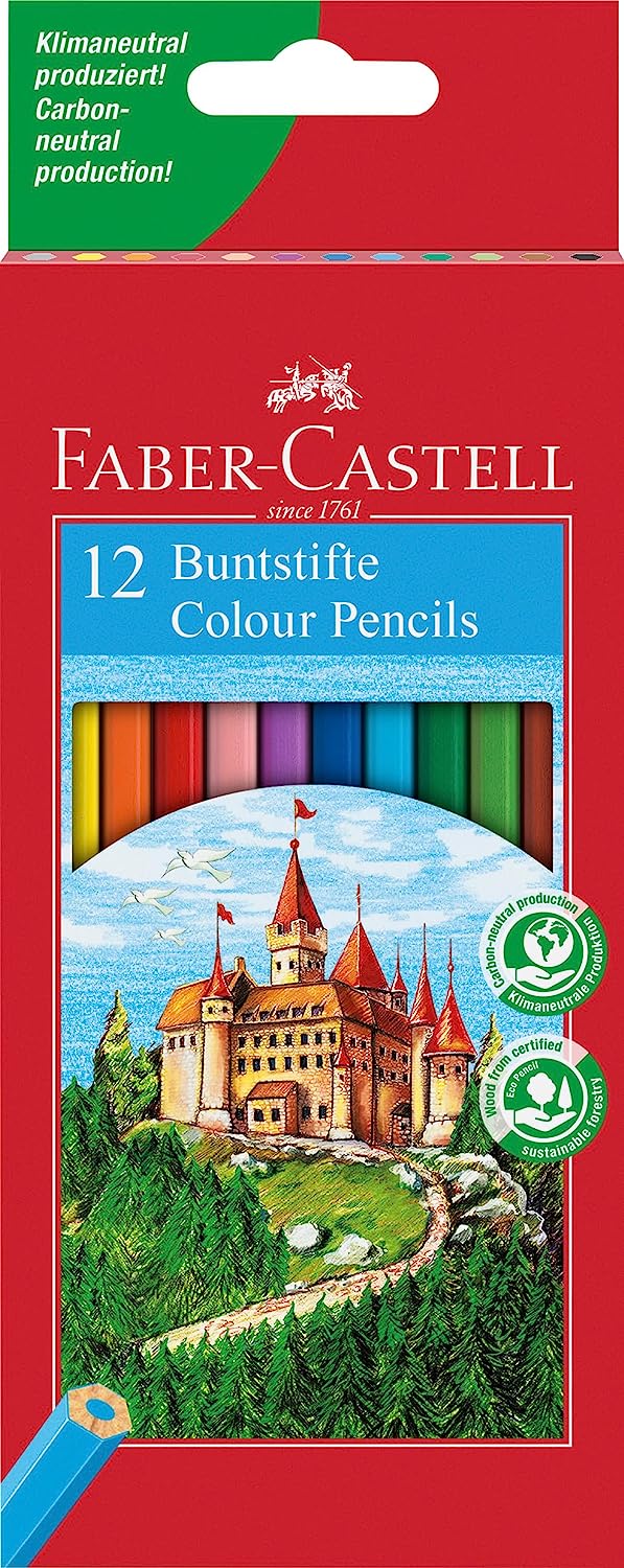 Faber Castell 120112 Buntstifte hexagonal 12 Stück im Kartonetui