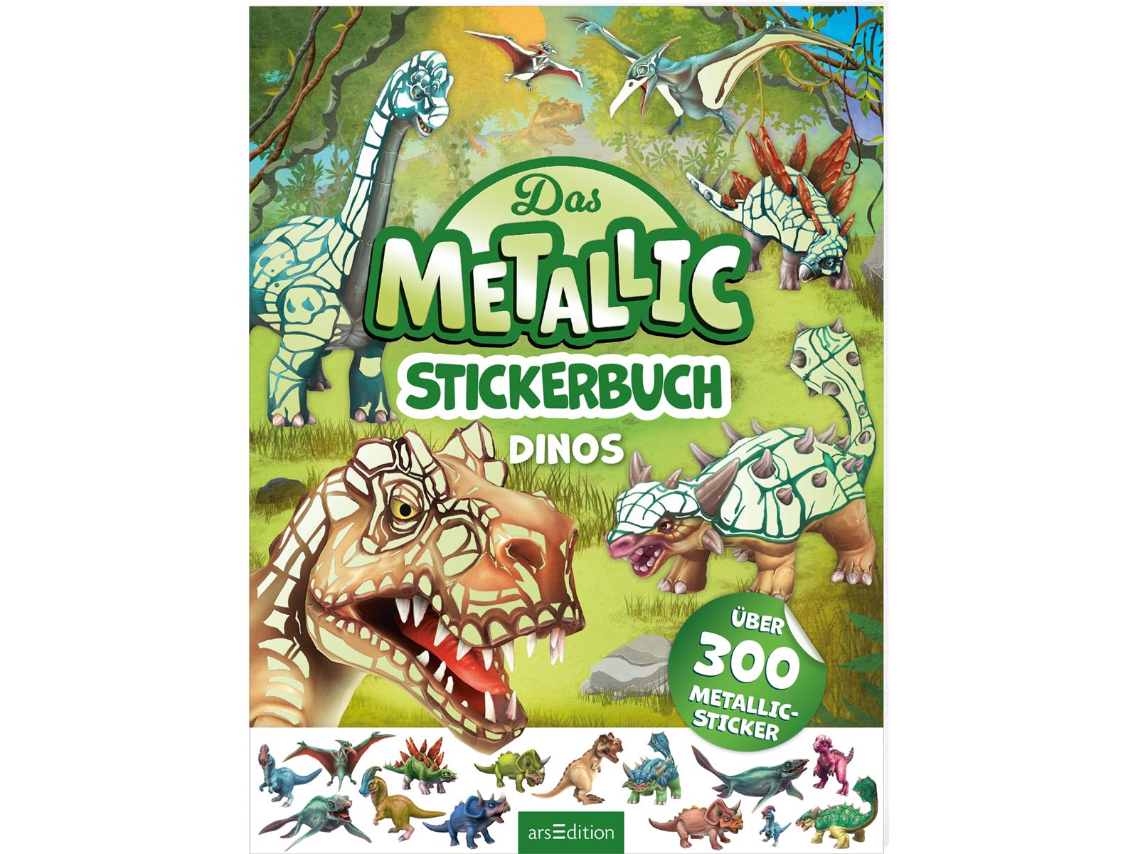 Das Metallic Stickerbuch Dinos mit über 300 Metallic Sticker