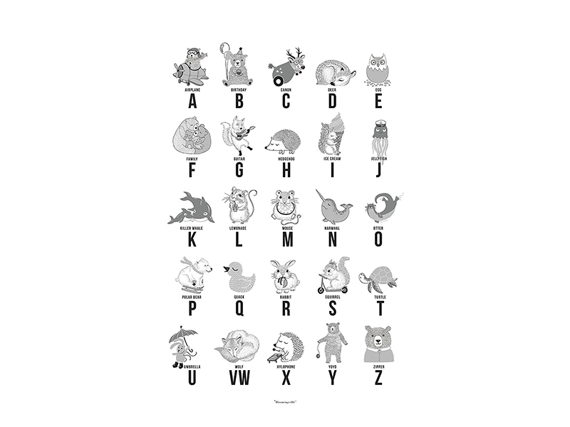 Bloomingville Kinderposter Poster 70 cm x 50 cm mit ABC Alphabet Bloomingville Kinderposter Poster 70 cm x 50 cm mit ABC Alphabet
