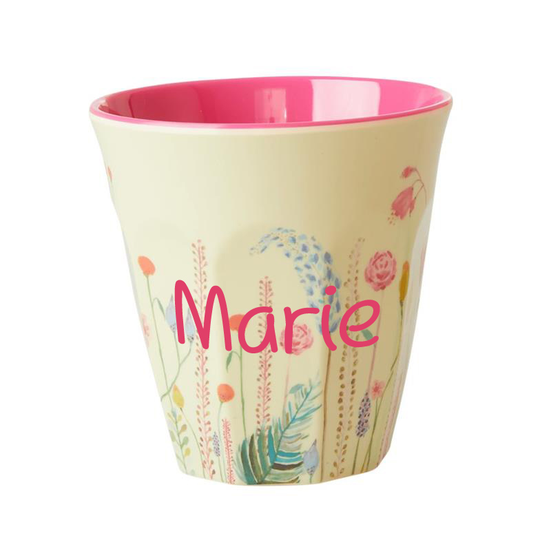 Elfenstall Rice Becher mit Wunsch-Namen personalisiert Medium Summer Flowers