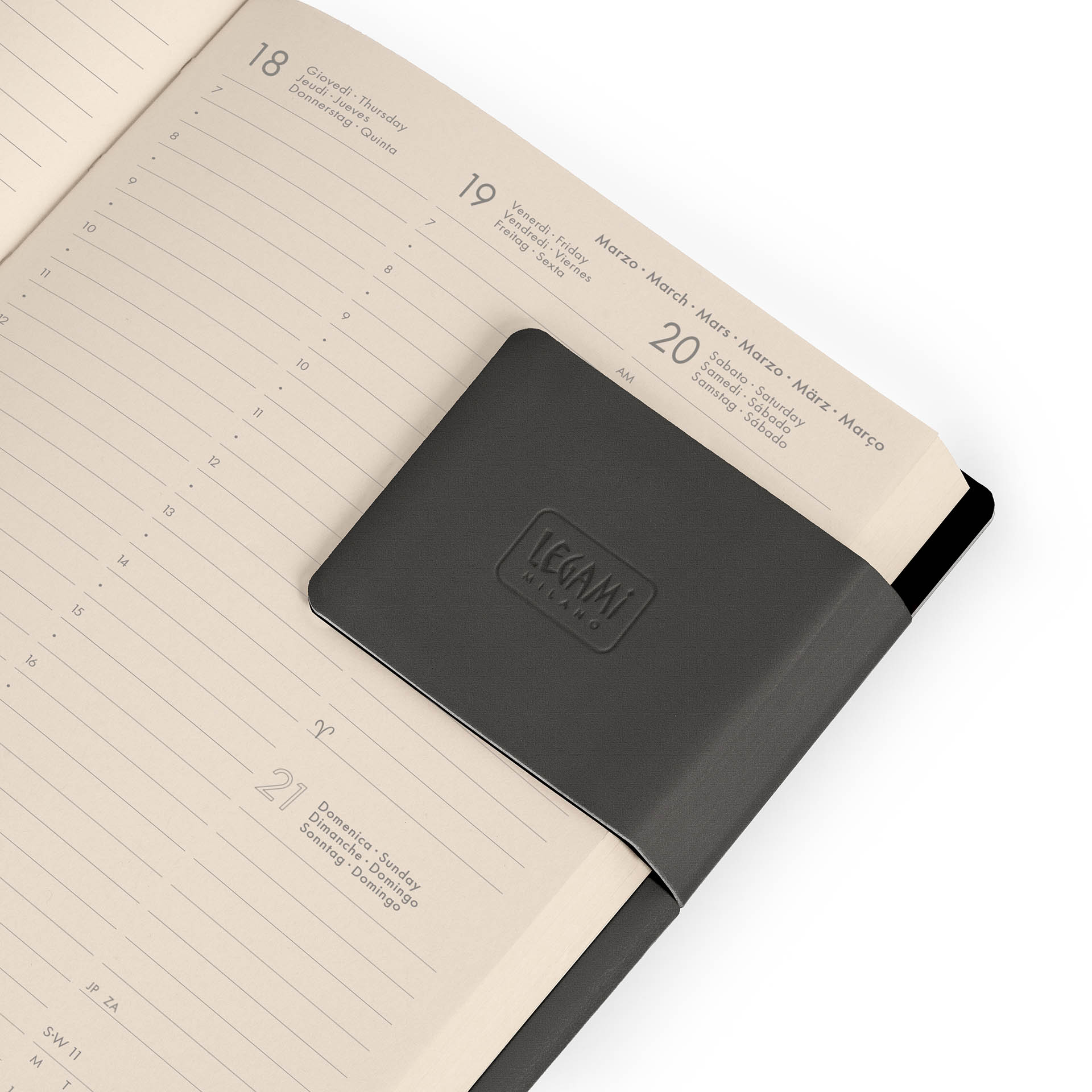 Legami Kalender Terminplaner für 12 Monate Wochenübersicht Small 2027 Black Suit
