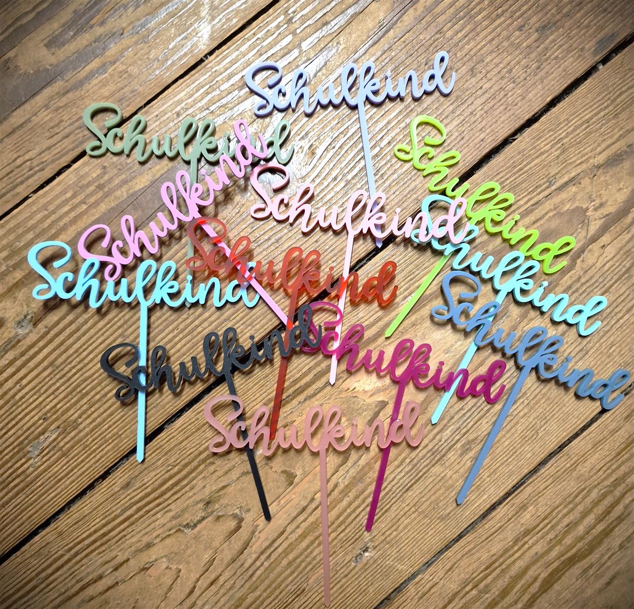 Kuchentopper für den Schulanfang aus Acryl Schulkind