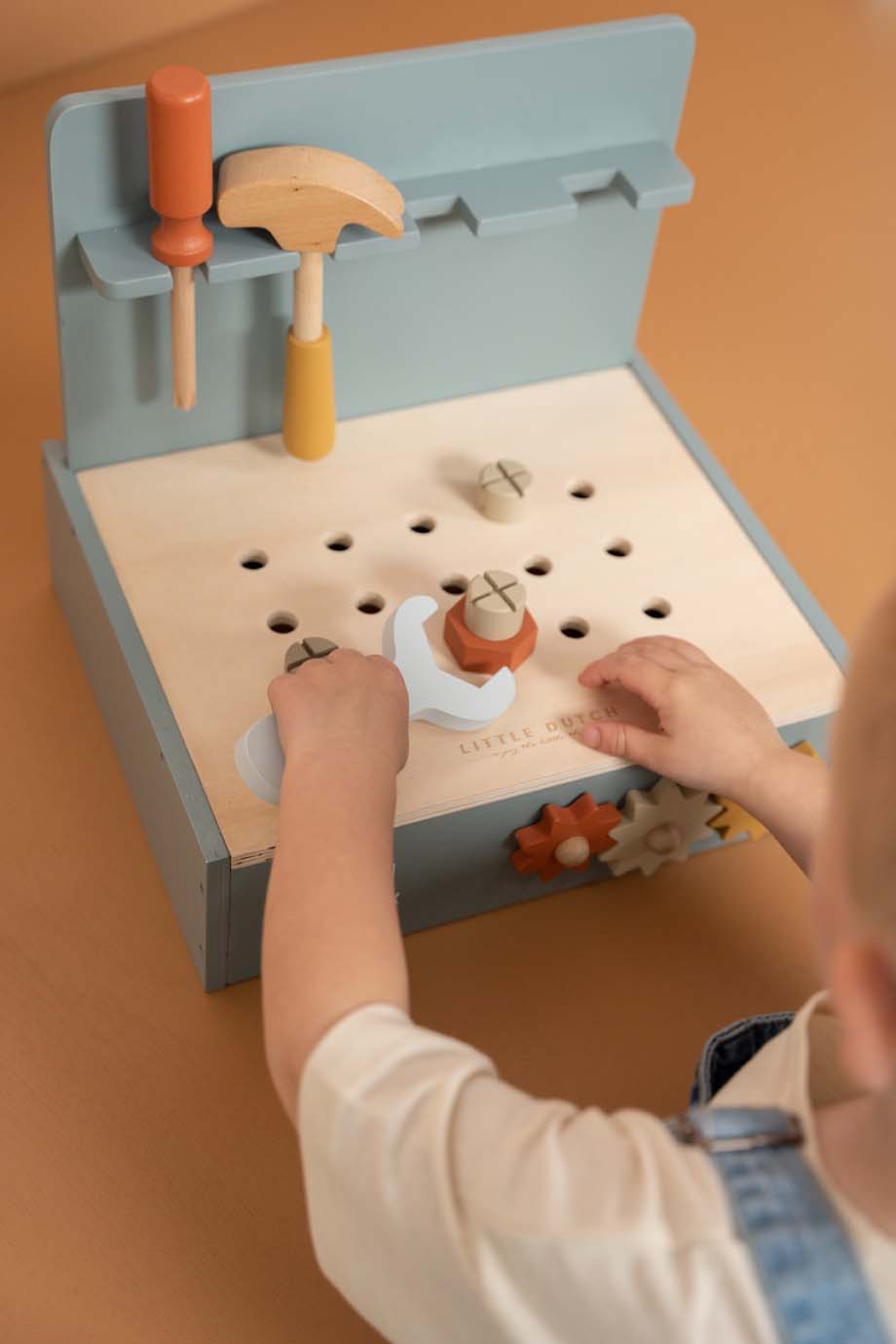 Little Dutch Spiel Mini Werkbank aus Holz blau Little Dutch Spiel Mini Werkbank aus Holz blau