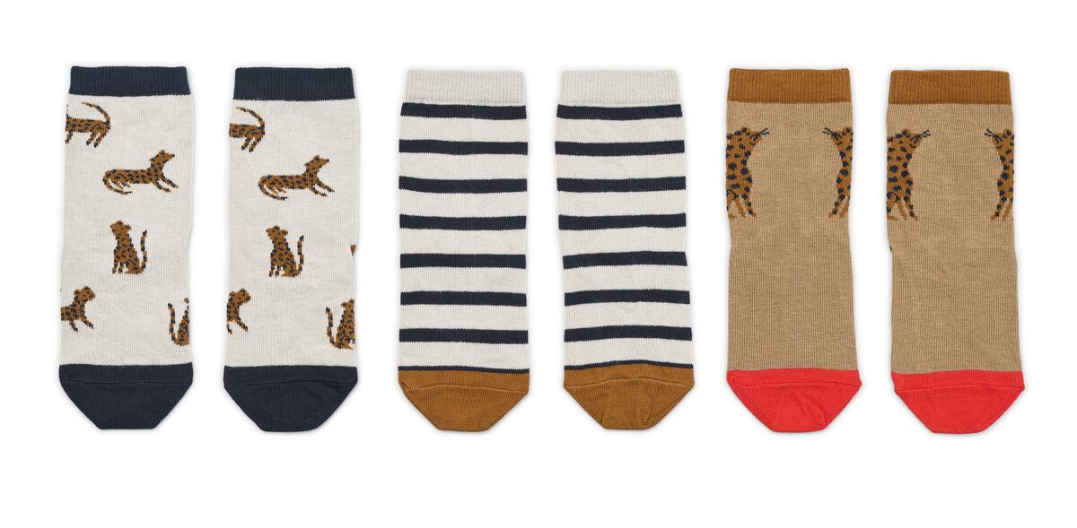Liewood Strümpfe Socken Silas Leopard Sandy 3er Set 17/18 (0-6 Monate)