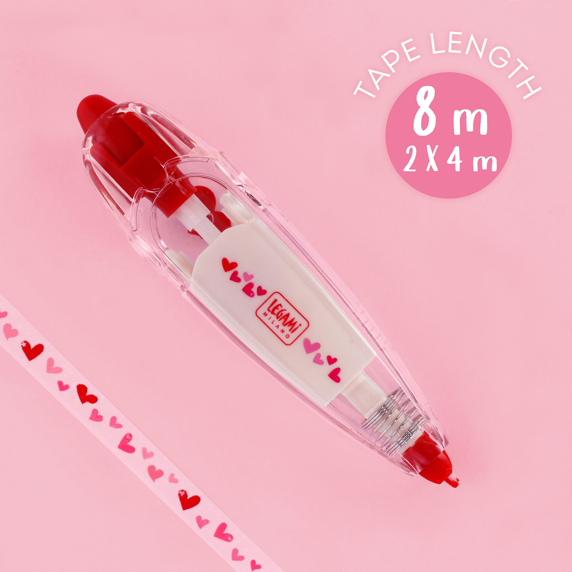 Legami Stift mit Dekoband Deco Tape Heart Herz
