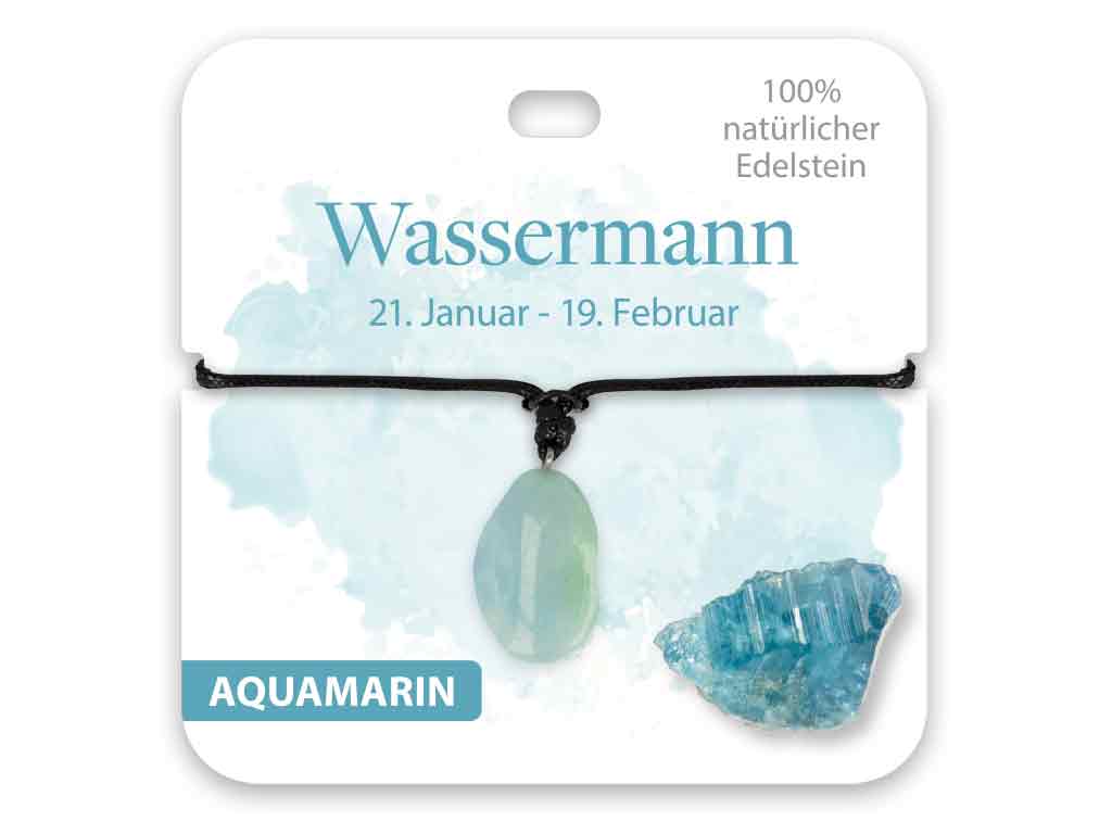 BB Klostermann Edelstein Kette Aquamarin Sternzeichen Wassermann