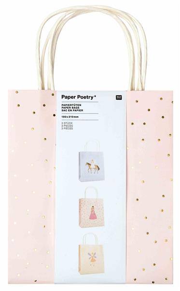 Rico Design Geschenktüten Prinzessin Party Papiertüten, 3 Stück Rico Design Geschenktüten Prinzessin Party Papiertüten, 3 Stück