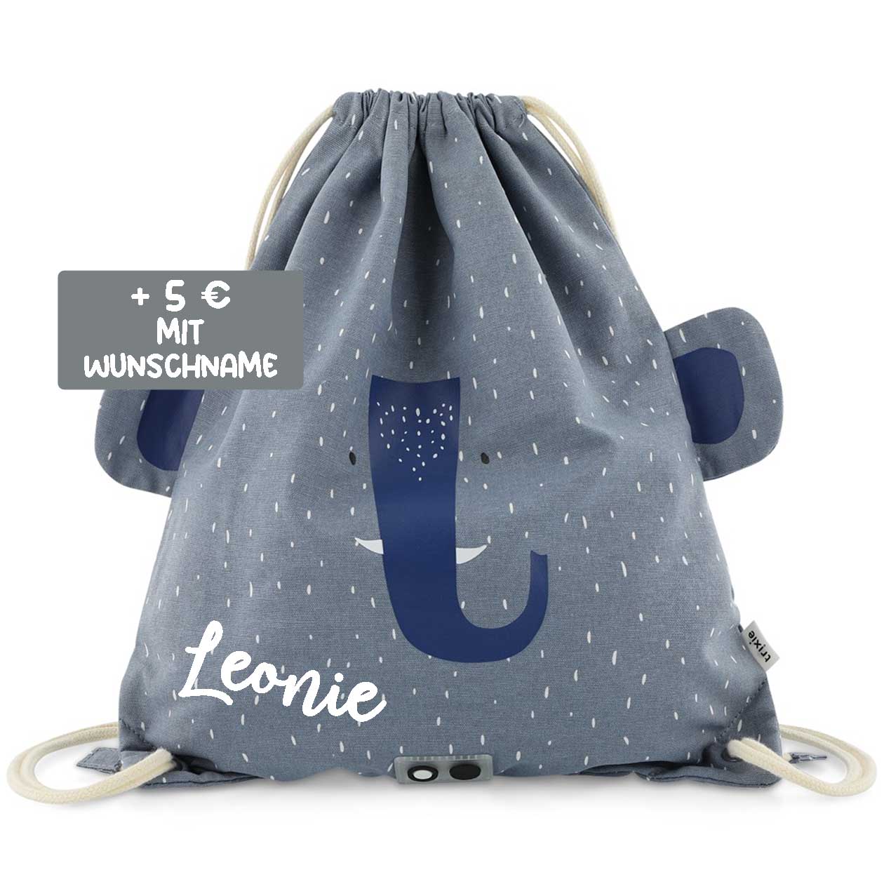 Trixie Turnbeutel Turntasche Mrs Elephant Elefant blau