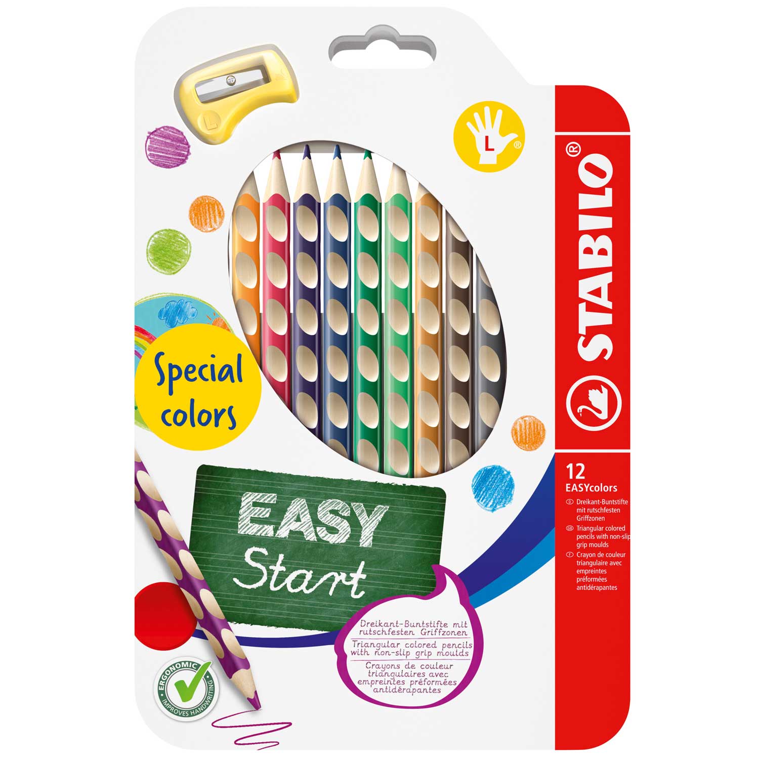 Stabilo EasyColors L mit Spitzer 12 Stück