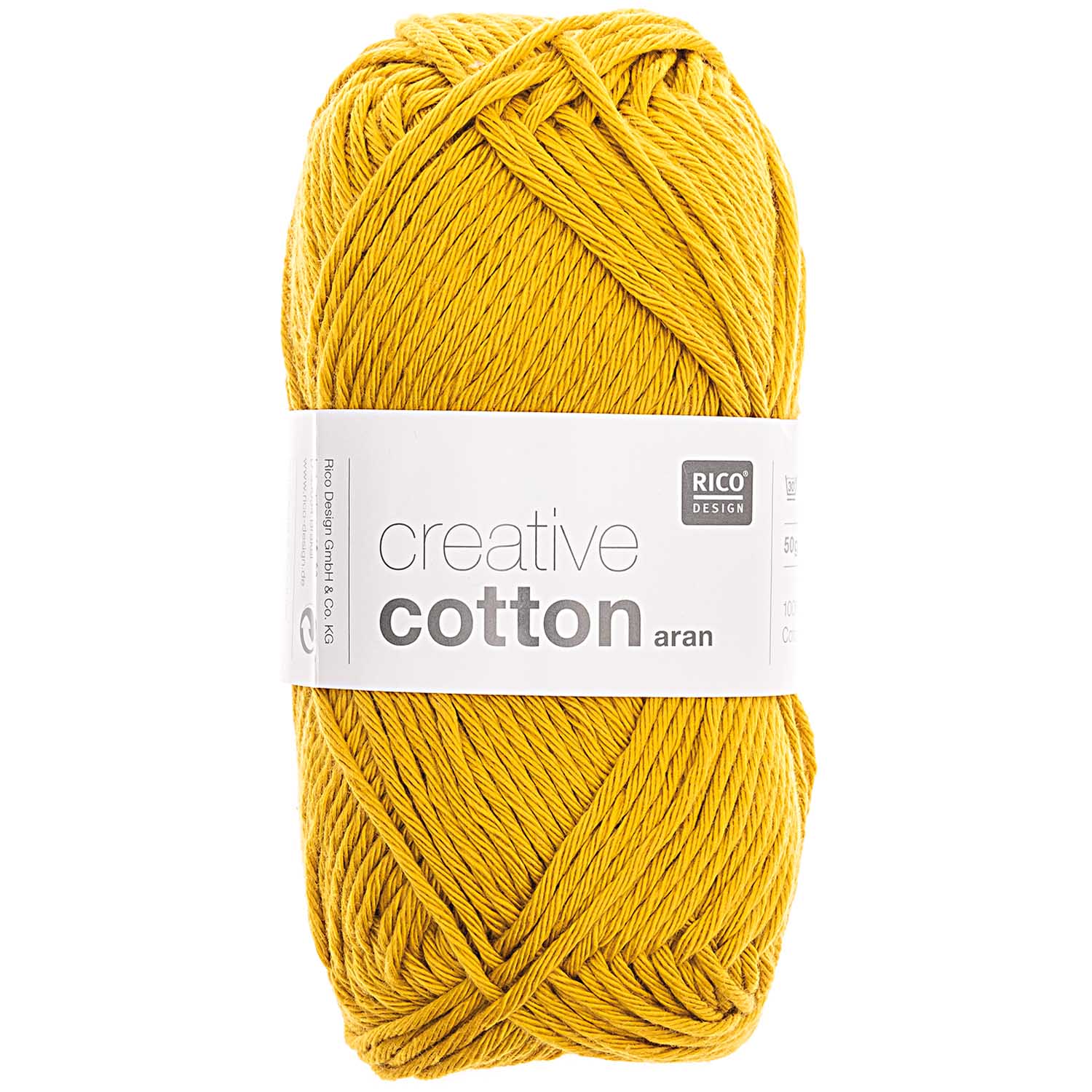 Rico Design Creative Cotton aran Wolle 50g Farbe 70 Senf Rico Design Creative Cotton aran Wolle 50g Farbe 70 Senf