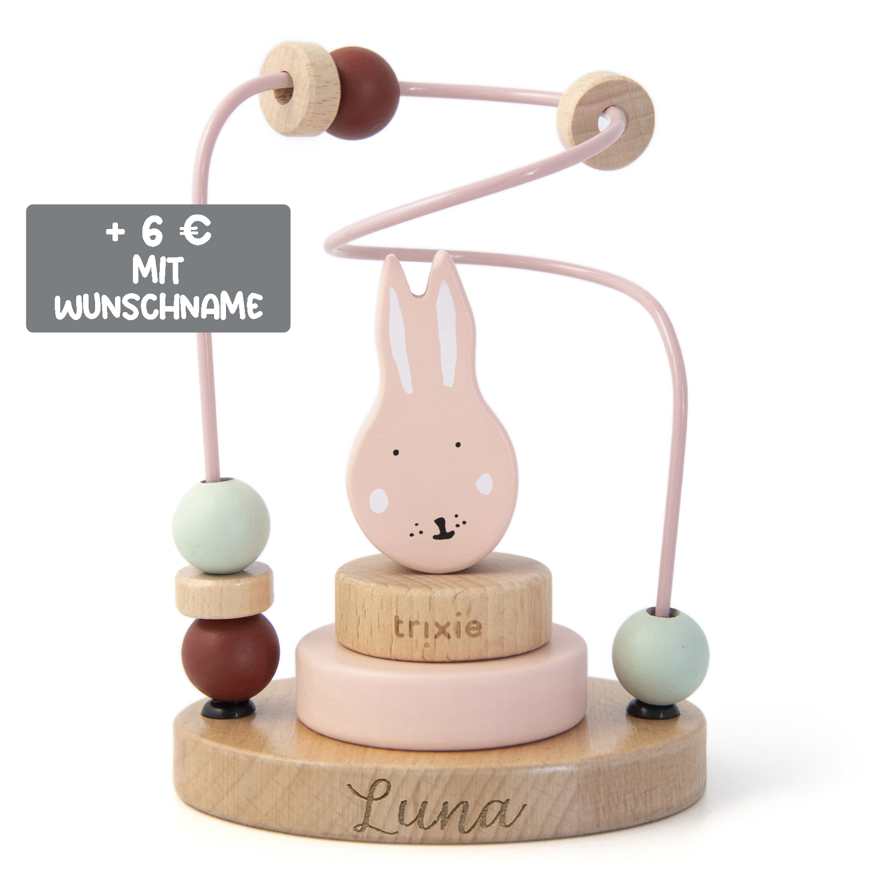 Trixie Baby Holz Motorikschleife Hase Mrs. Rabbit rosa Trixie Baby Holz Motorikschleife Hase Mrs. Rabbit rosa