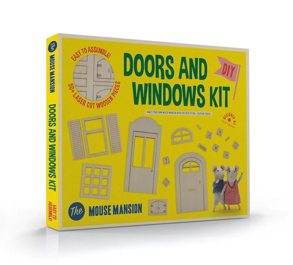 The Mouse Mansion DIY Puppenhaus Möbelset für Kinder Türen und Fenster