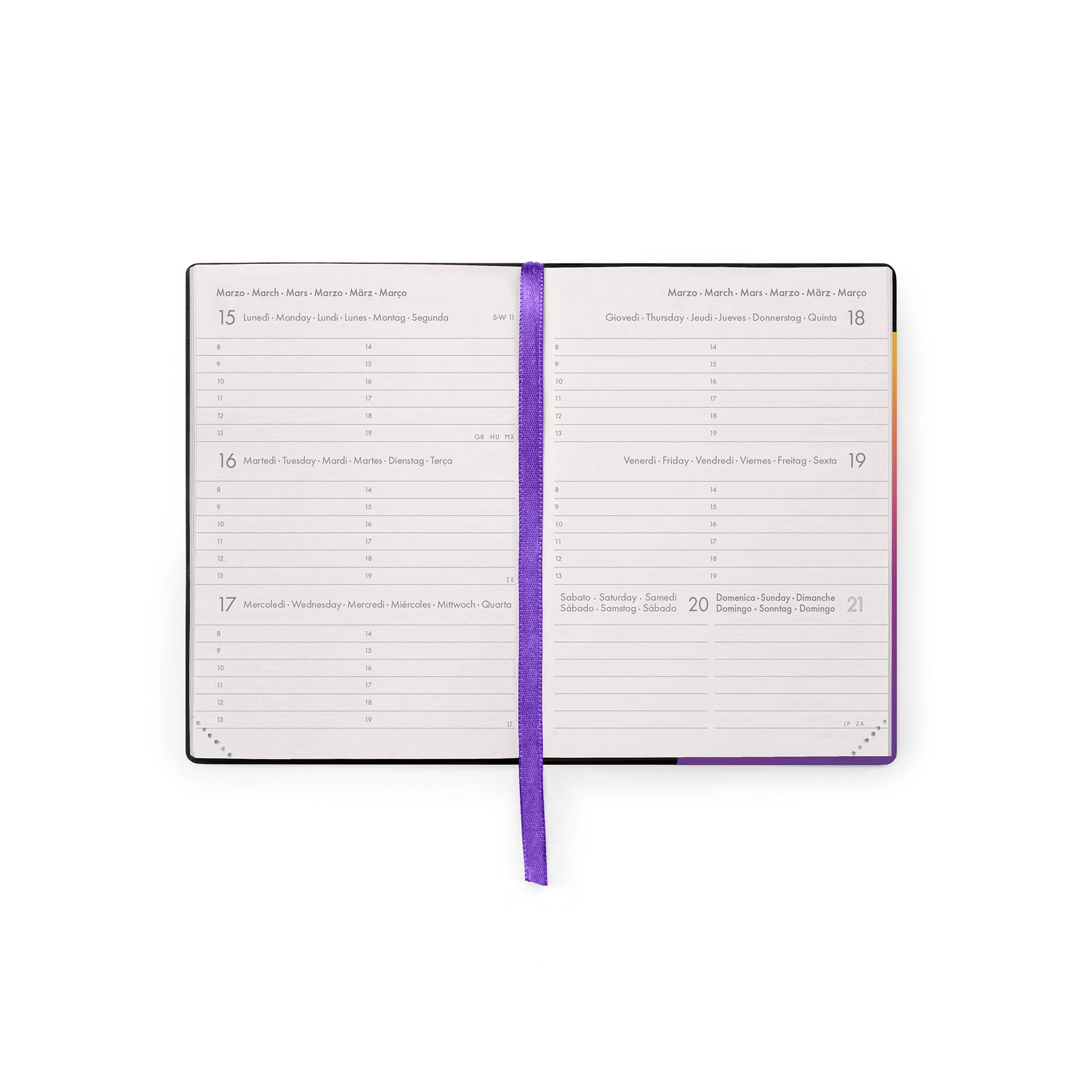 Legami Kalender Terminplaner für 12 Monate Wochenübersicht Small 2027 Sunset Vibes