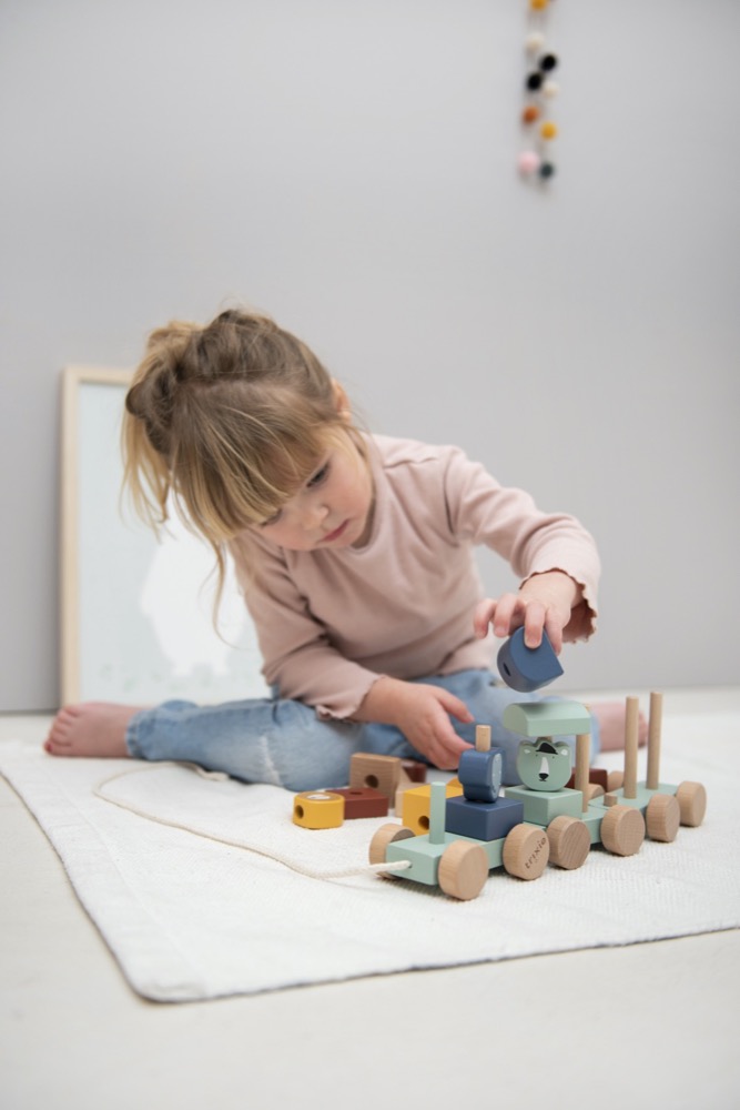 Trixie Baby Holz-Steckzug Hinterherzieh-Zug Tiere