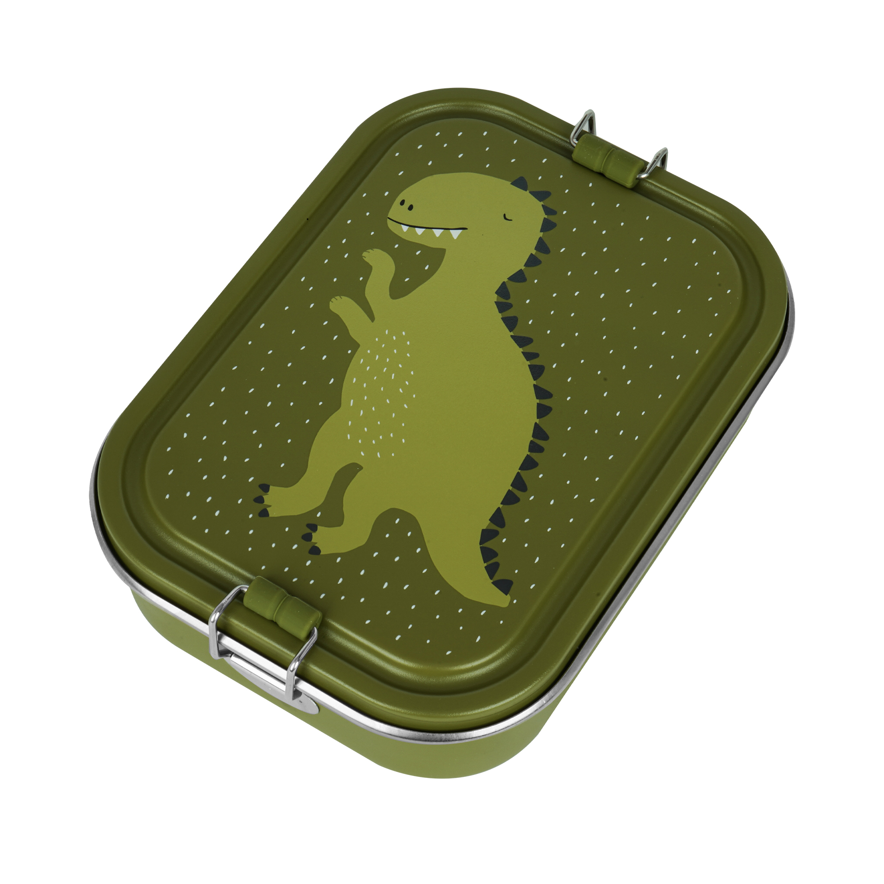 Trixie Brotdose Lunchbox aus Edelstahl Mr Dino Dinosaurier Grün Large