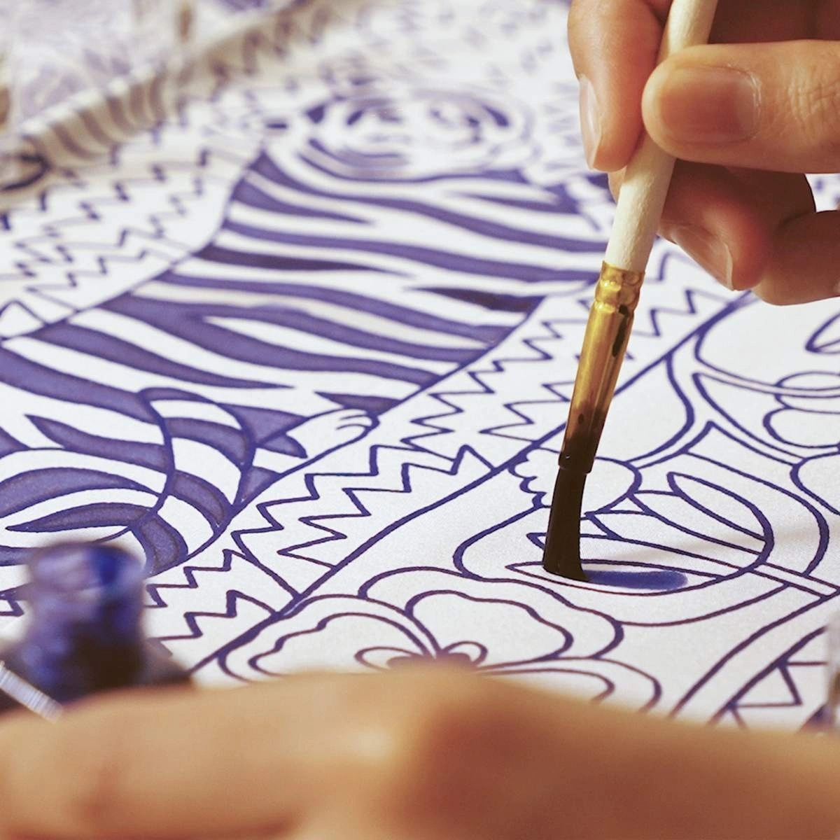 Djeco Atelier 10 Seidenmalerei Tiger Bastelset