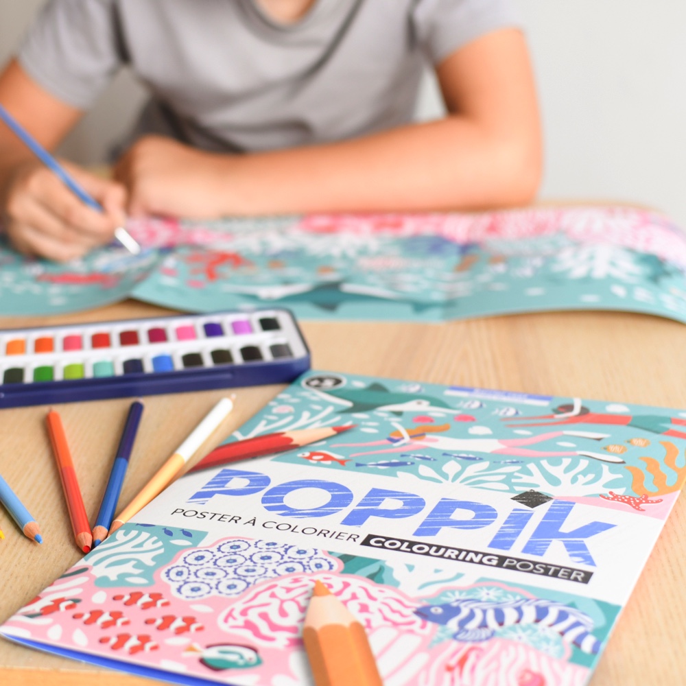 Poppik Poster zum Ausmalen Korallenriff ab 5 Jahren