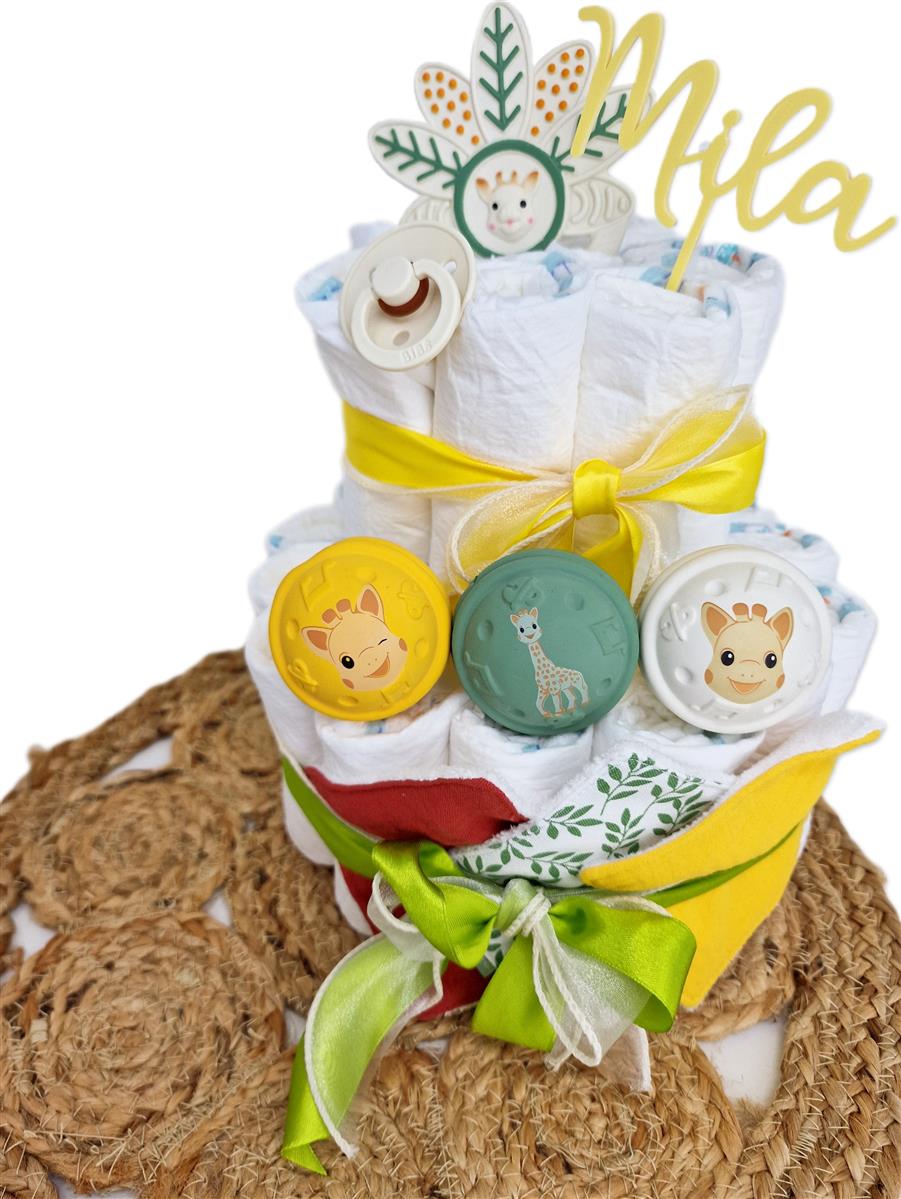 Elfenstall Windeltorte Pamperstorte Sophie la Girafe Elfenstall Windeltorte Pamperstorte Sophie la Girafe