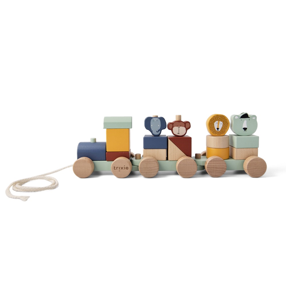 Trixie Baby Holz-Steckzug Hinterherzieh-Zug Tiere