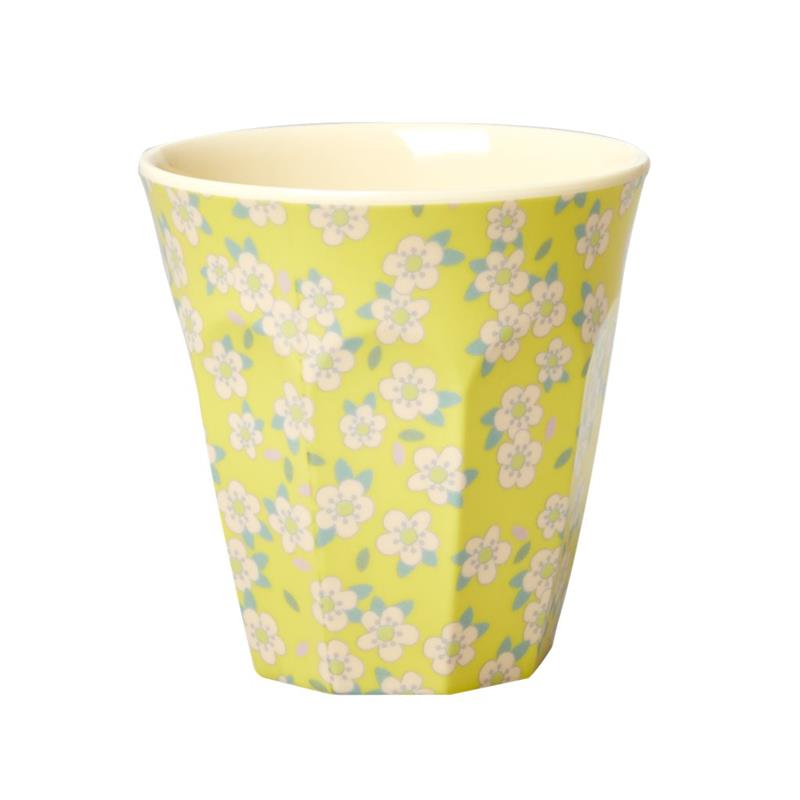 Rice Trinkbecher Melaminbecher aus 100% Melamin Blumen gelb