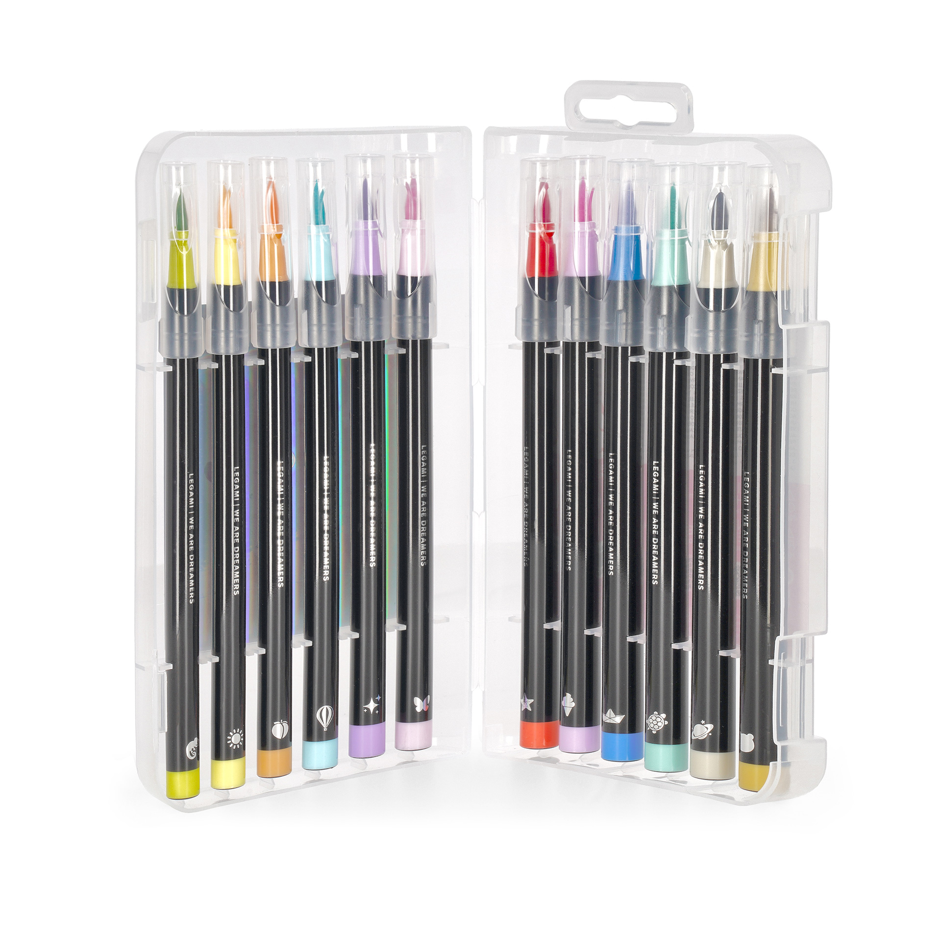 Legami Brush Markers Set mit 12 Pinselstiften Pastel Colours