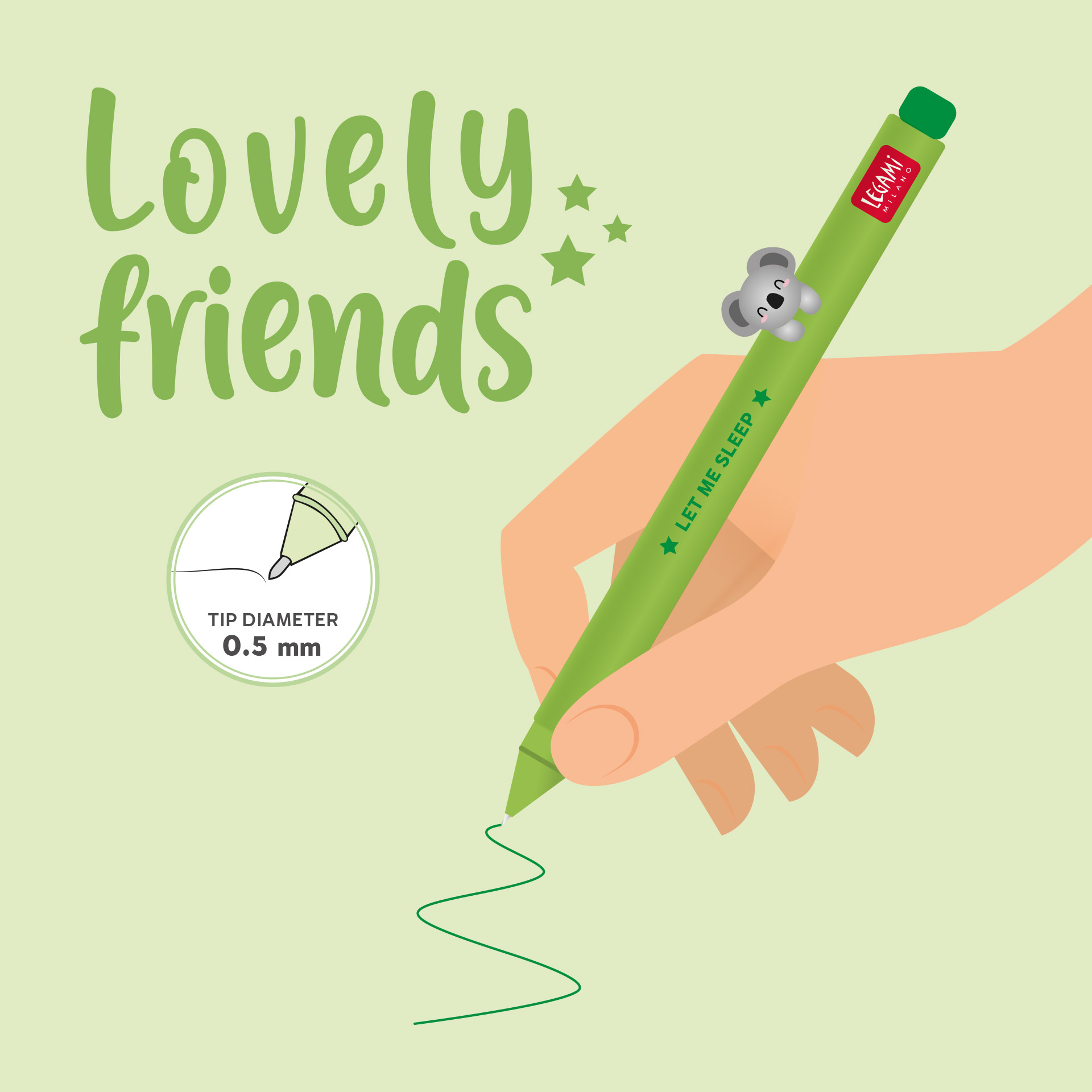 Legami Gel Stift mit Tierdeko Lovely Friends Koala