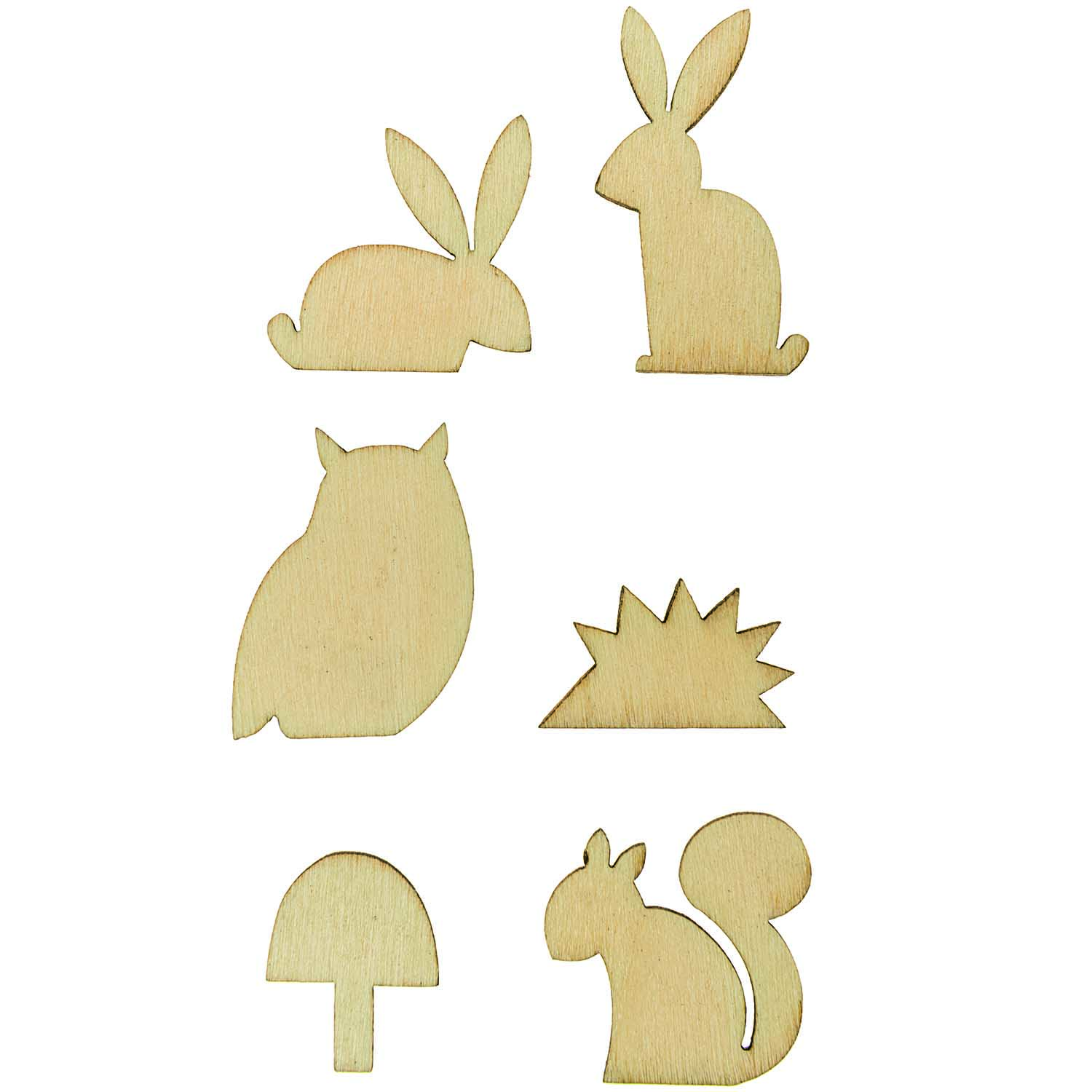 Rico Design Miniatur Holzdeko Set Waldtiere klein Rico Design Miniatur Holzdeko Set Waldtiere klein
