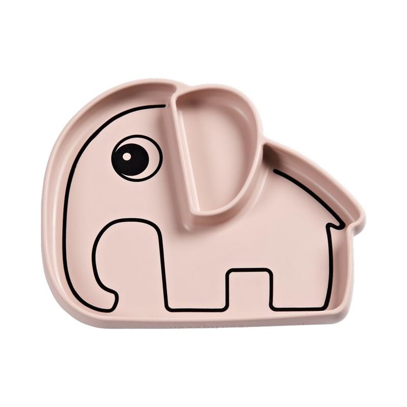 Done by deer Antirutsch Kinderteller Teller stick & stay Elefant rosa