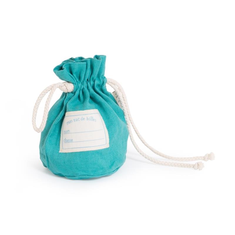 Moulin Roty Murmelbeutel Murmelset Glasmurmeln Blau