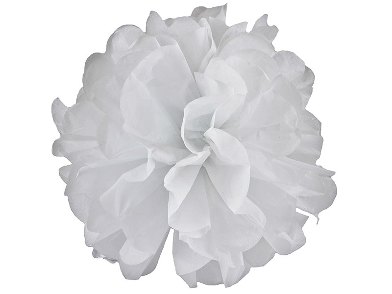 Elfenstall Seidenpapier PomPom in weiß 15 cm