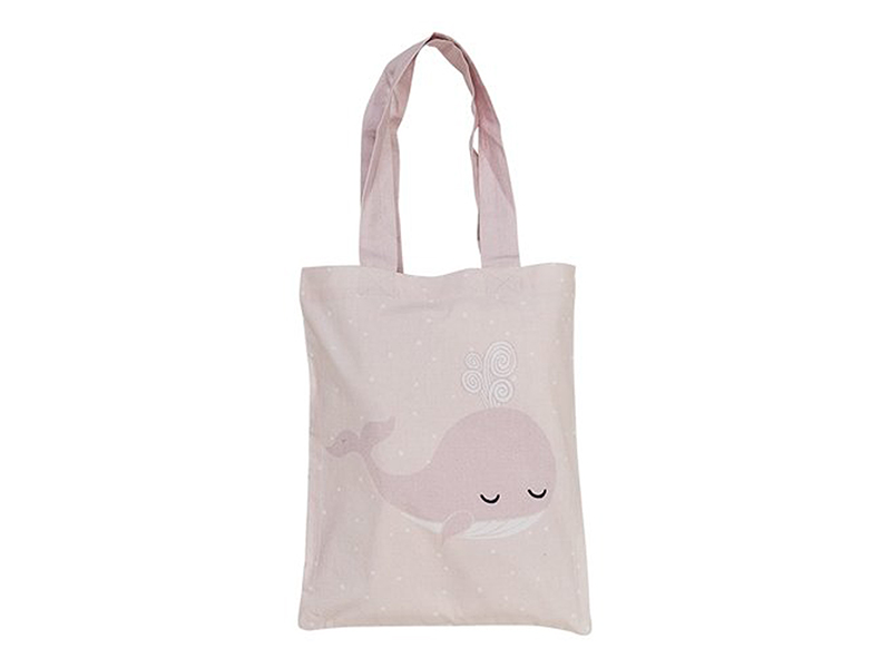 Bloomingville Kinder-Bettwäsche in rosa mit Motiv Wal 80 x 100 cm