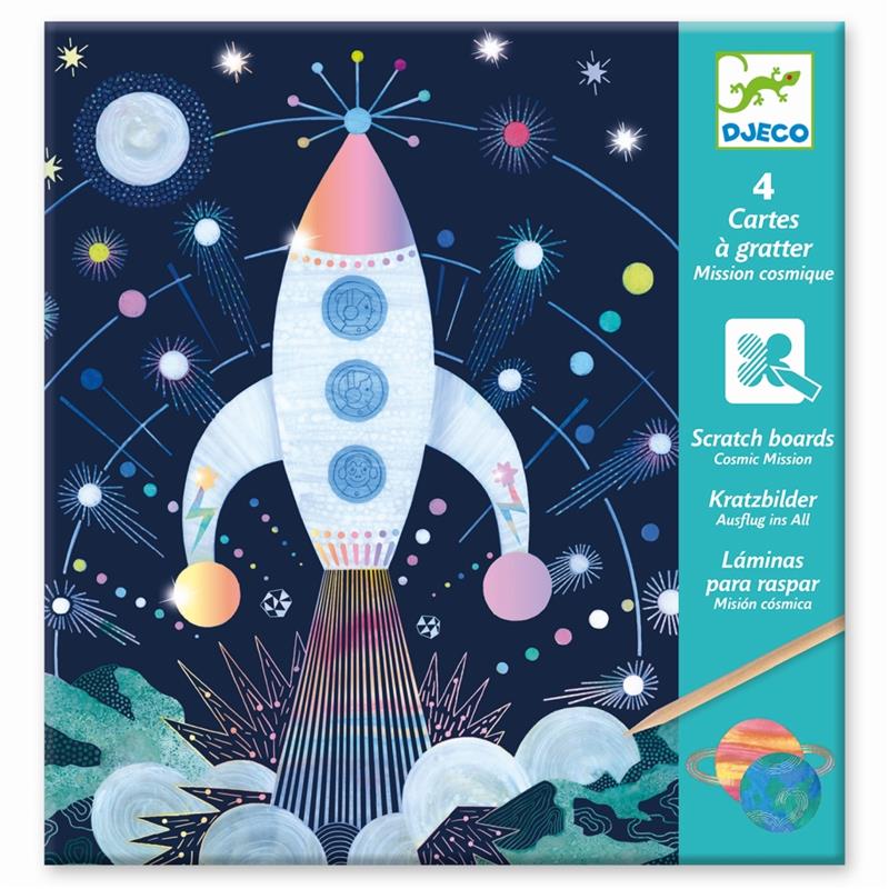 Djeco Kratzbilder Kritz Kratz Motiv Rakete Weltall Djeco Kratzbilder Kritz Kratz Motiv Rakete Weltall